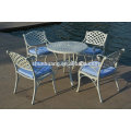 White aluminum frame chairs garden outdoor dining sets with square table